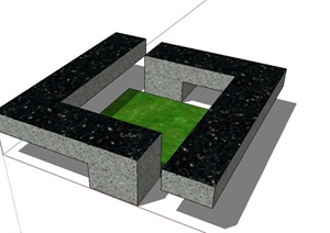 石凳种植池设计SU(草图大师)模型