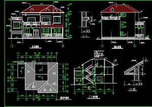 独栋欧式别墅建筑cad施工总图