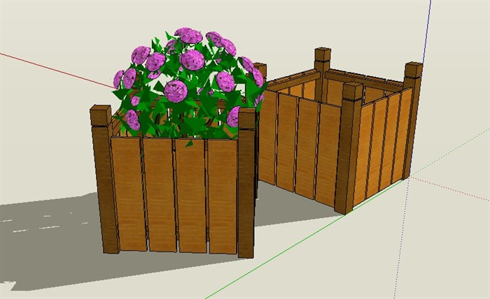 木制花箱种植池设计su模型素材(3)