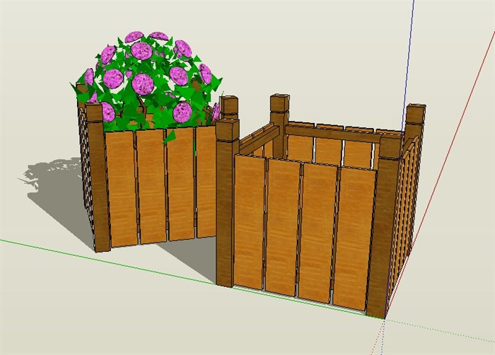 木制花箱种植池设计su模型素材(2)