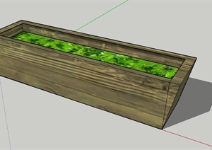 木制花槽种植池SU(草图大师)模型