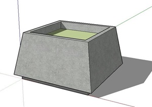 梯形花池花钵设计SU(草图大师)模型