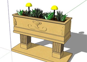 精美花池种植池设计SU(草图大师)模型