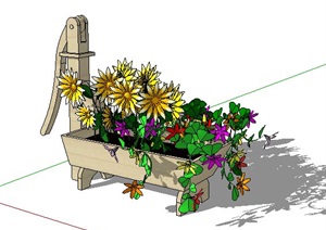 创意花槽种植池设计SU(草图大师)模型