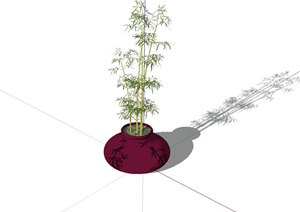 种植器皿盆栽植物设计SU(草图大师)模型