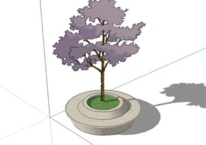 现代园林景观详细树池设计SU(草图大师)模型