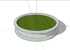 圆形详细的树池设计SU(草图大师)模型