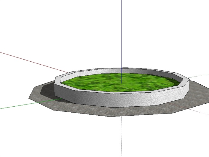 园林景观多边形树池设计su模型(3)