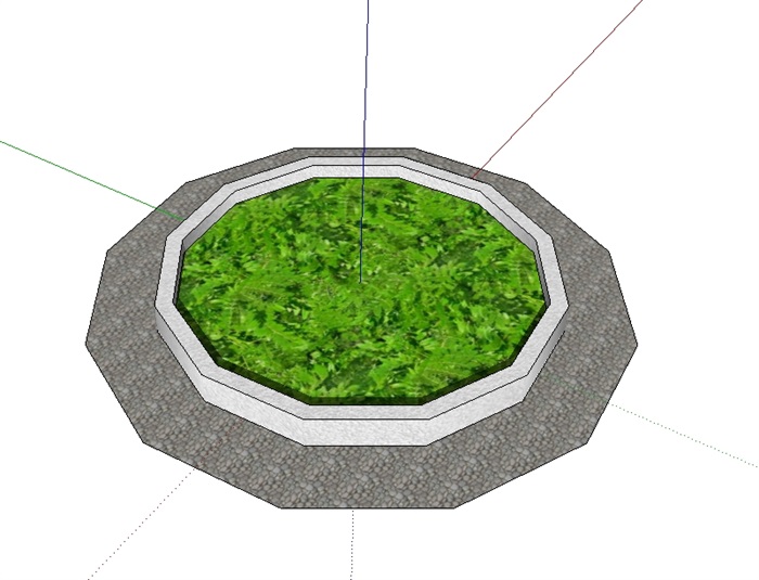 园林景观多边形树池设计su模型(2)