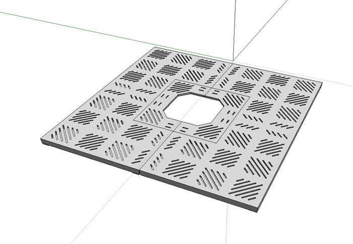 方形树池盖板设计su模型(2)