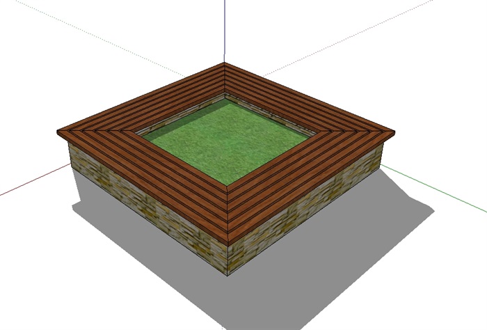 某现代详细的方形树池设计su模型(2)