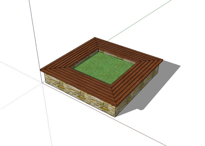 某现代详细的方形树池设计su模型(3)