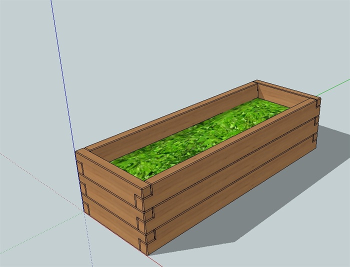 现代详细长方体花箱设计su模型(3)