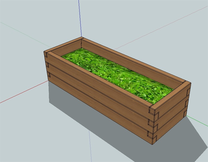现代详细长方体花箱设计su模型(2)