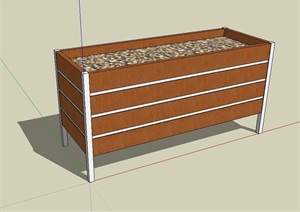 某现代种植花箱详细设计SU(草图大师)模型