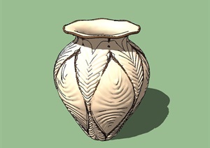 欧式花钵花瓶素材设计SU(草图大师)模型