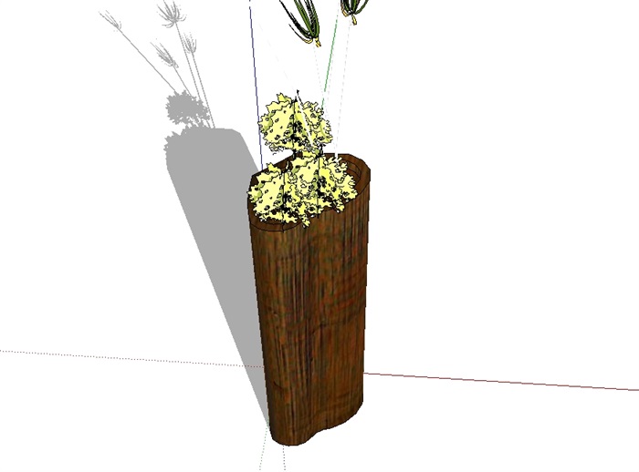 木质种植器皿花钵设计su模型(2)
