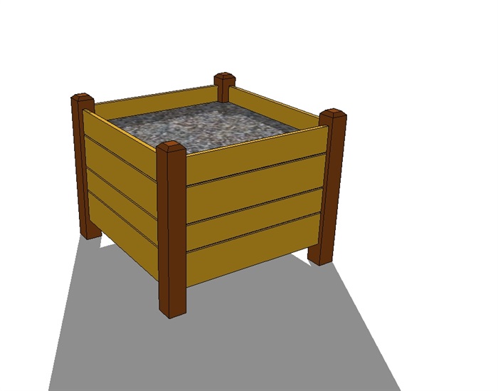 方形花箱素材设计su模型(3)