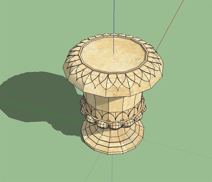欧式经典的花钵柱设计su模型(2)