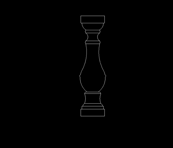 花瓶独特设计cad立面图(1)