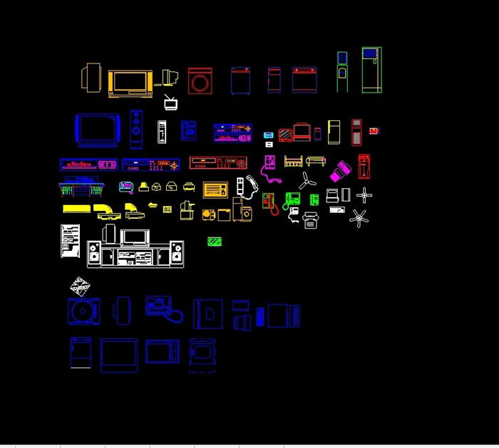 室内家电设计cad方案图库(2)