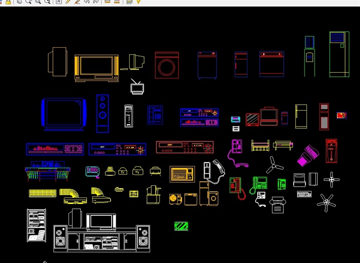 室内家电设计cad方案图库(1)