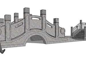 两款中式石桥设计SU(草图大师)模型