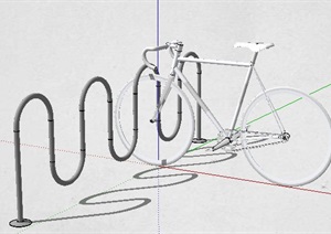 自行车架及自行车SU(草图大师)模型