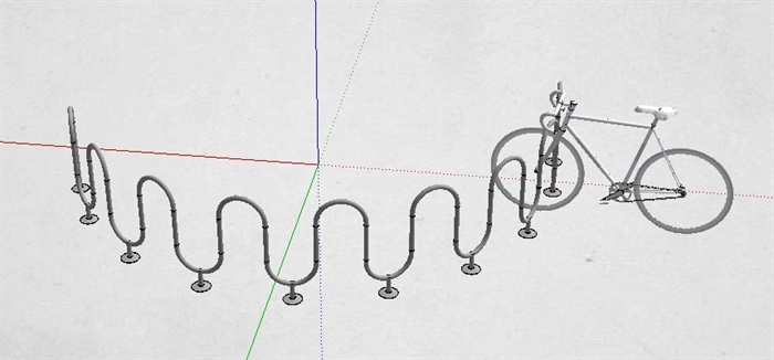 弧形波浪自行车架su模型(2)