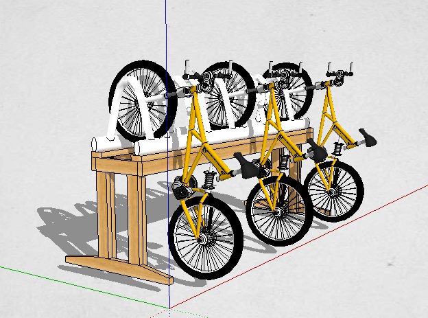 户外景观自行车架设计su模型(1)