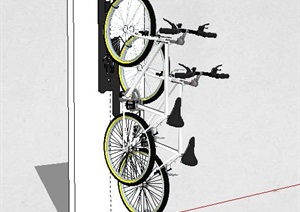 壁挂式自行车架SU(草图大师)模型
