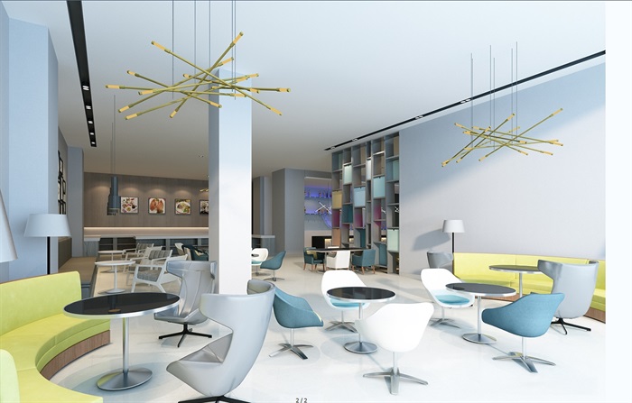 现代餐饮空间详细设计3d模型(2)