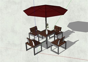 户外精细伞座椅设计SU(草图大师)模型