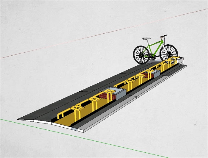 自行车停放处设计su模型(3)