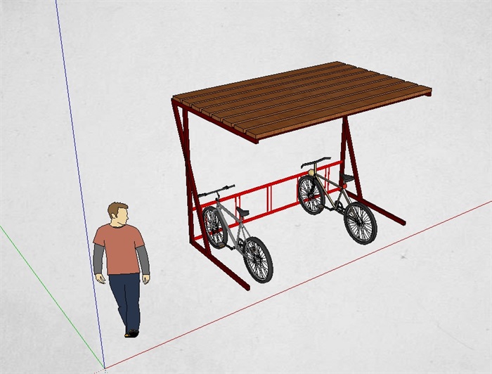自行车停放棚设计su模型(2)