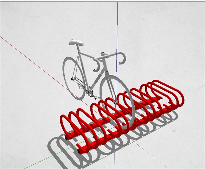 自行车停放架设计su模型(3)