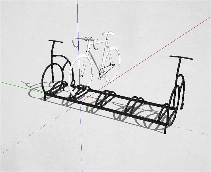 现代自行车停放架su模型(2)