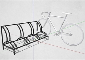 自行车公共停放架SU(草图大师)模型