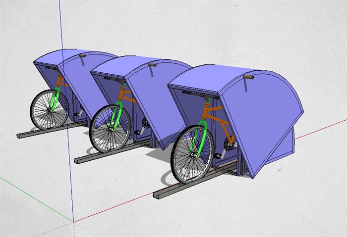 自行车详细的停放处设计su模型(1)