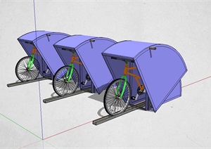 自行车详细的停放处设计SU(草图大师)模型