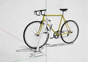 详细自行车架设计SU(草图大师)模型