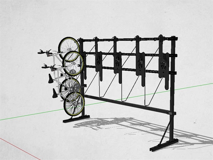 铁艺自行车停放架su模型(1)