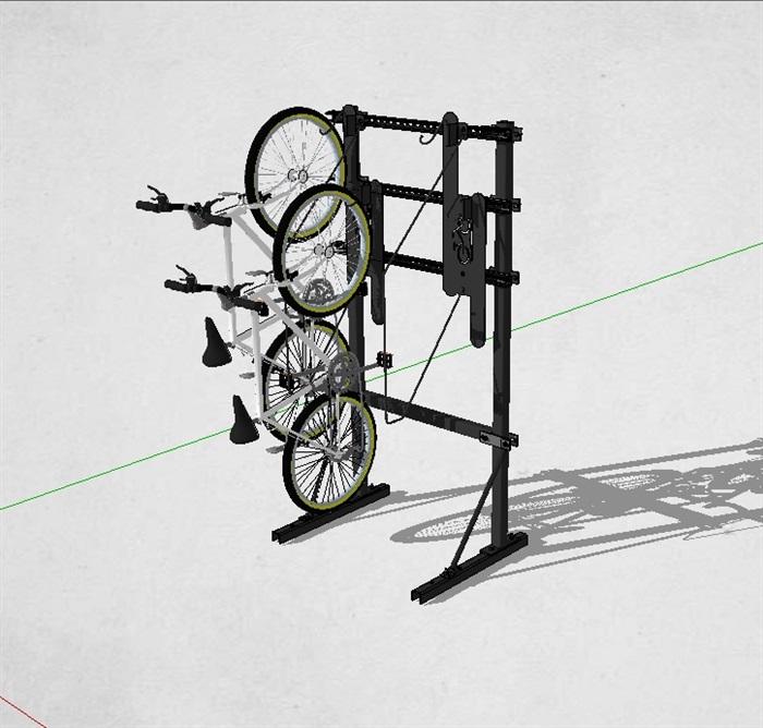 自行车停放架子设计su模型(2)