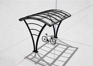 自行车玻璃架设计SU(草图大师)模型