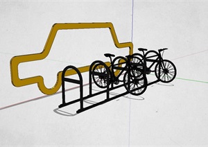 自行车停放架SU(草图大师)模型