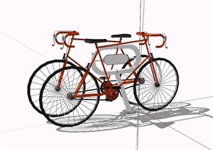 自行车详细架子设计SU(草图大师)模型