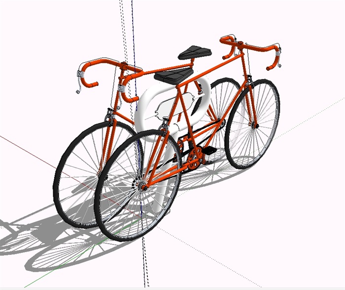 自行车详细架子设计su模型(3)