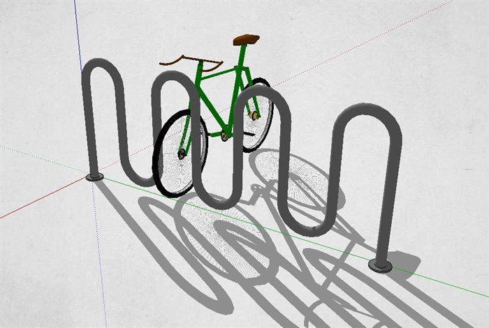 自行车详细廊架su模型(2)