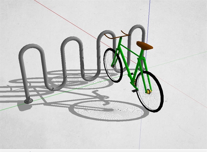 自行车详细廊架su模型(3)