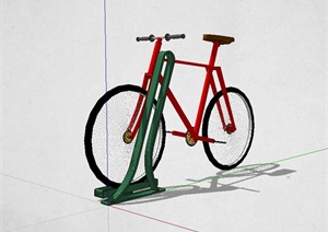 自行车及架子设计SU(草图大师)模型